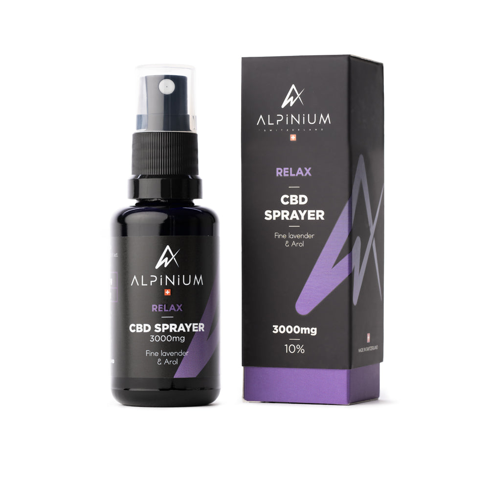 Leafpower Alpinium CBD Mundspray Relax 30ml mit Verpackung