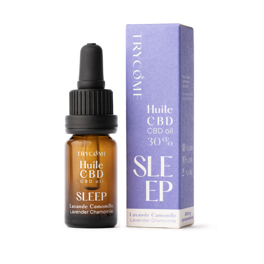 Leafpower Trycome CBD-Öl SLEEP mit Lavendel & Kamille mit Verpackung