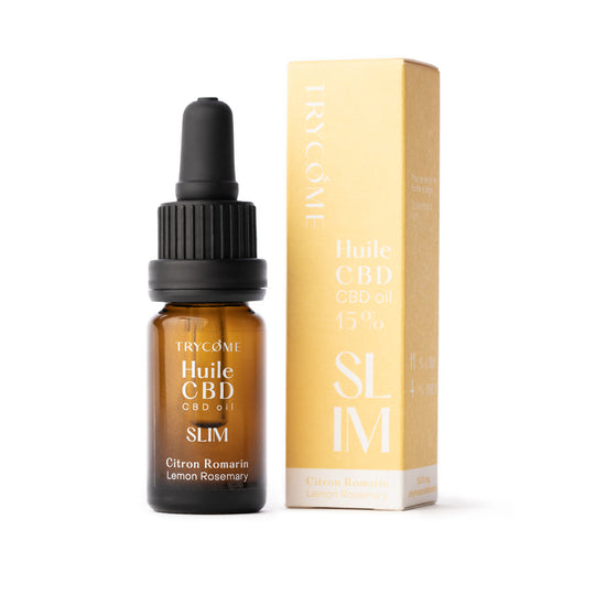 Leafpower Trycome CBD-Öl SLIM mit Zitrone & Rosmarin mit Verpackung